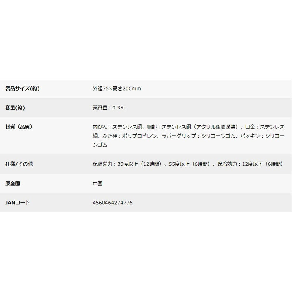 キャプテンスタッグ HDカラビナボトル350(ブラック)