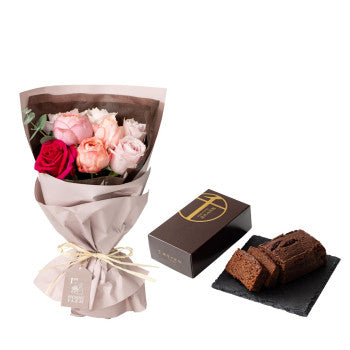 ホシファーム フリルブーケ スイート8本&銀座千疋屋 銀座チョコパウンドケーキ