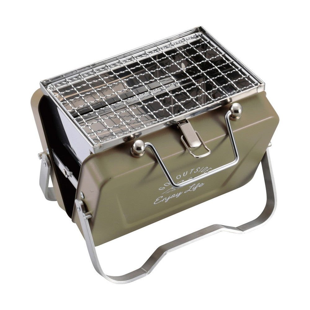キャプテンスタッグ モンテ V型卓上グリル B6型 (カーキ)