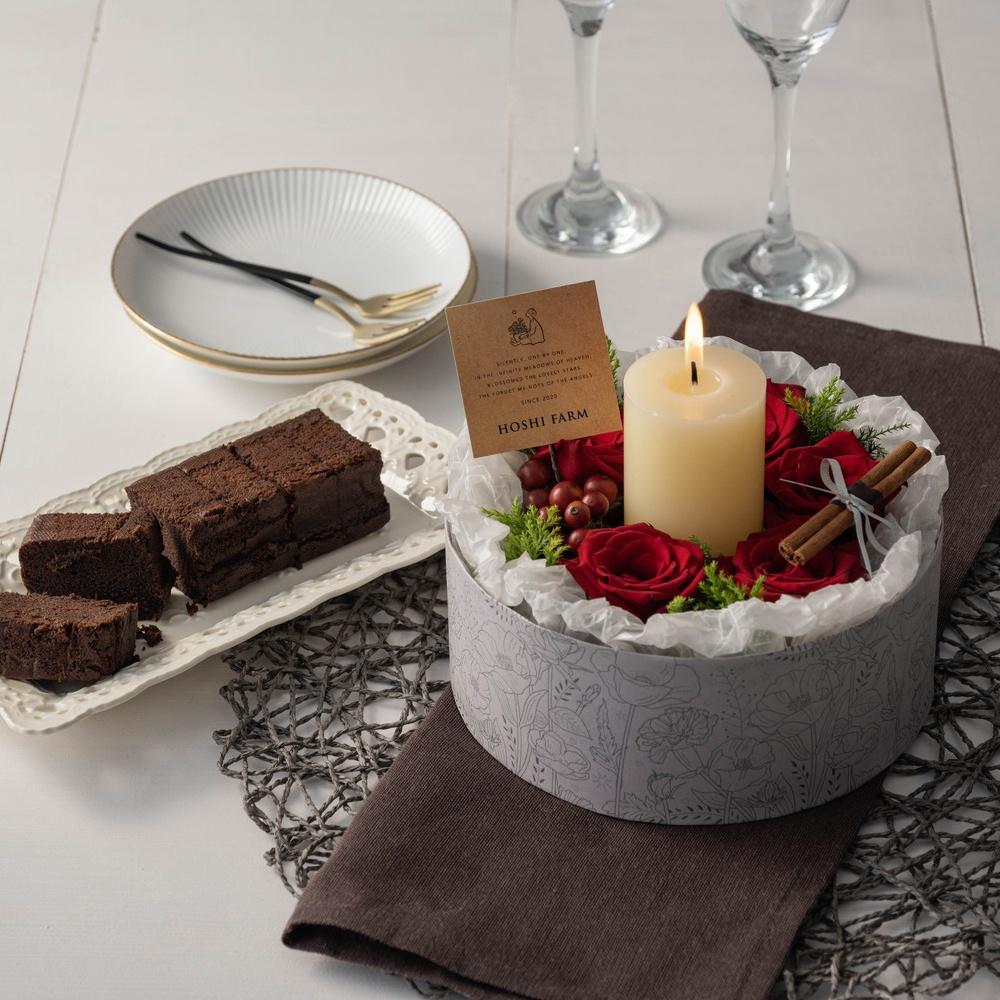 ホシファーム 『薔薇のケーキでお祝いギフト』ルージュ&オークラ ショコラケーキ