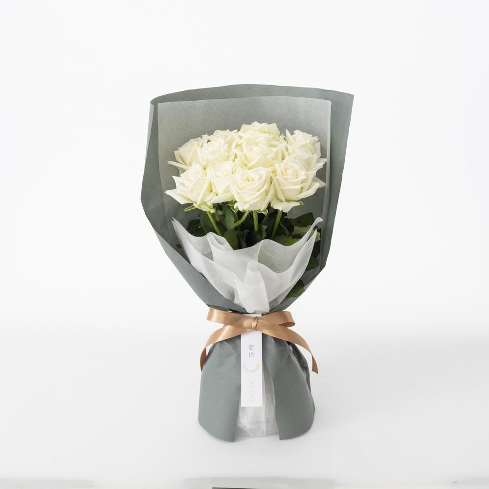 ホシファーム 届いた姿でそのまま飾れるスタンディング薔薇ブーケ ピュア12本