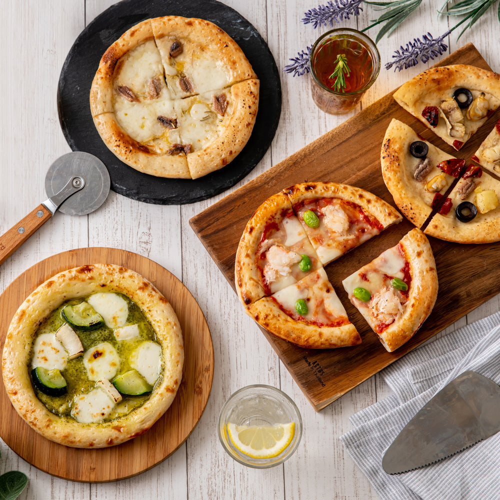 山形・庄内イタリアン 「アル・ケッチァーノ」 奥田シェフ監修　ピザセット 4種食べ比べ