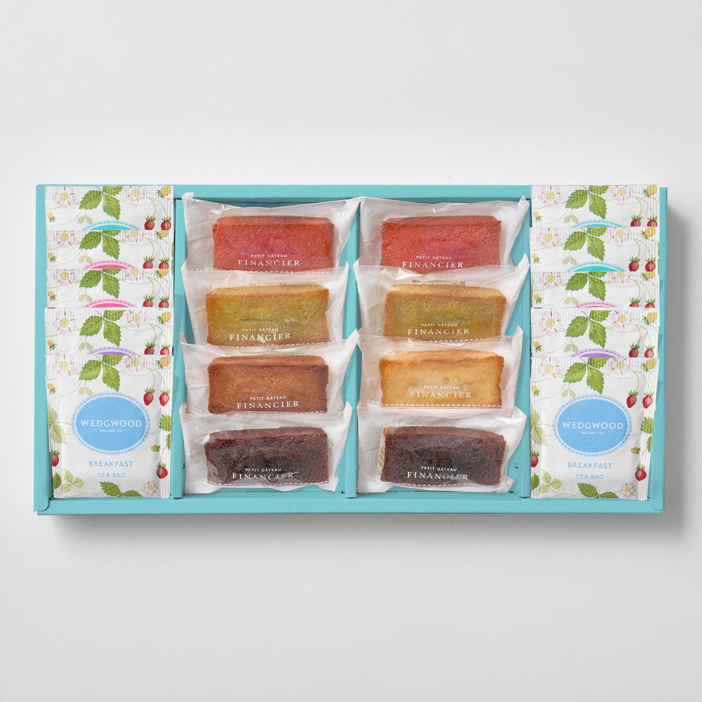 ウェッジウッド　ワイルドストロベリーティーバッグ4種飲み比べ＆フィナンシェ5種食べ比べ（18個）