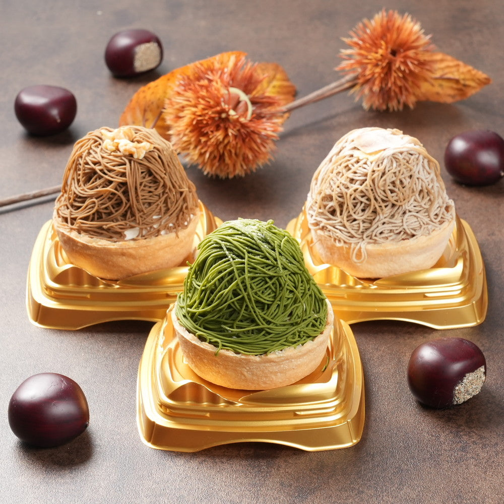 高級和栗モンブラン専門店「いも栗カボチャ」　日本茶モンブラン（3個）