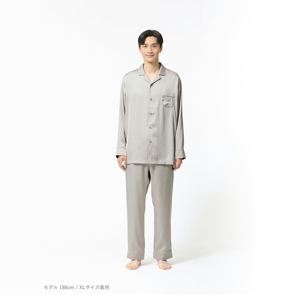 リカバリーウェア BAKUNE パジャマサテン上下(Unisex) グレージュL