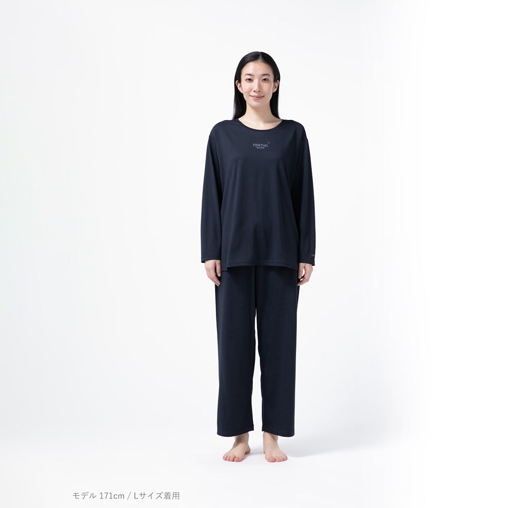 【母の日カード】 リカバリーウェア BAKUNE Dry Women’s　長袖上下セット ネイビーS