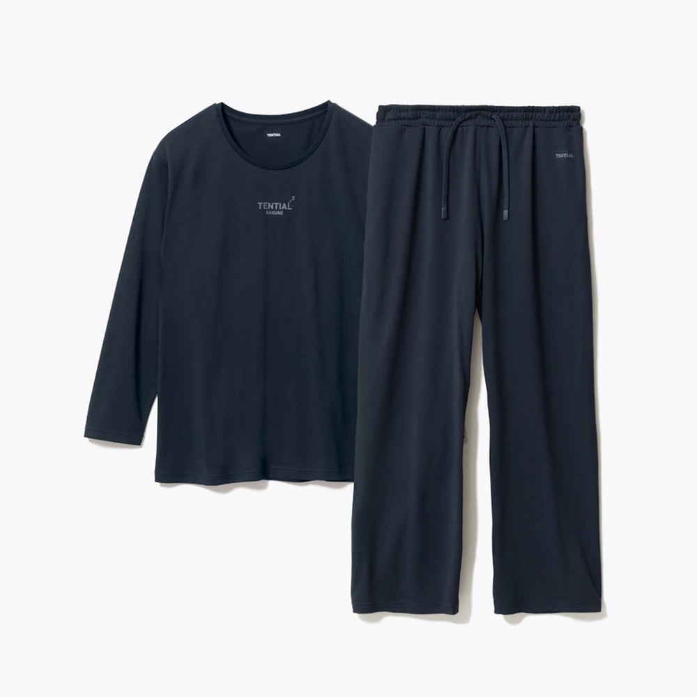 【母の日カード】 リカバリーウェア BAKUNE Dry Women’s　長袖上下セット ネイビーM