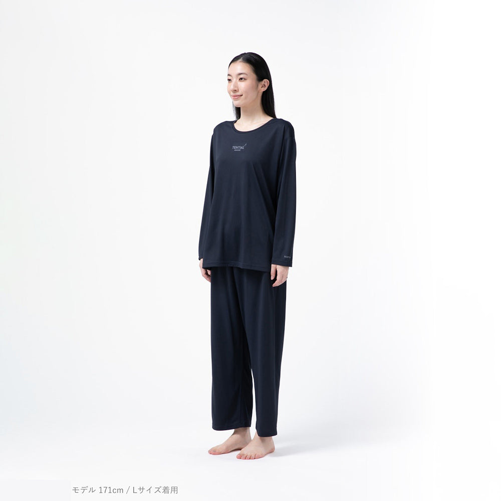 【母の日カード】 リカバリーウェア BAKUNE Dry Women’s　長袖上下セット ネイビーM