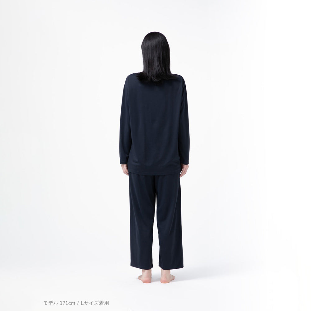 【母の日カード】 リカバリーウェア BAKUNE Dry Women’s　長袖上下セット ネイビーM