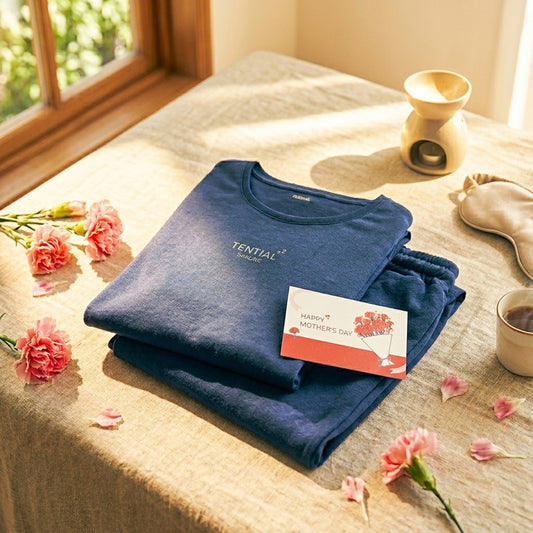 【母の日カード】 リカバリーウェア BAKUNE Dry Women’s　長袖上下セット ネイビーXL