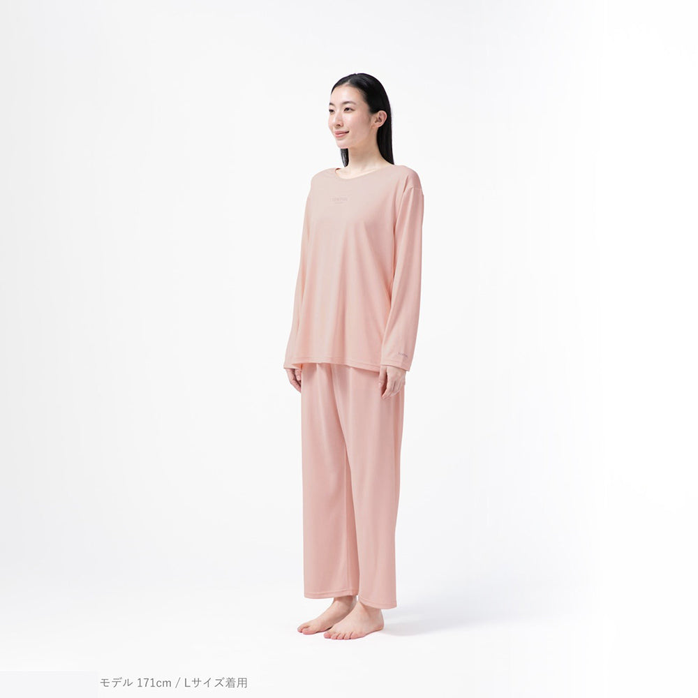 【母の日カード】 リカバリーウェア BAKUNE Dry Women’s　長袖上下セット ピンクL