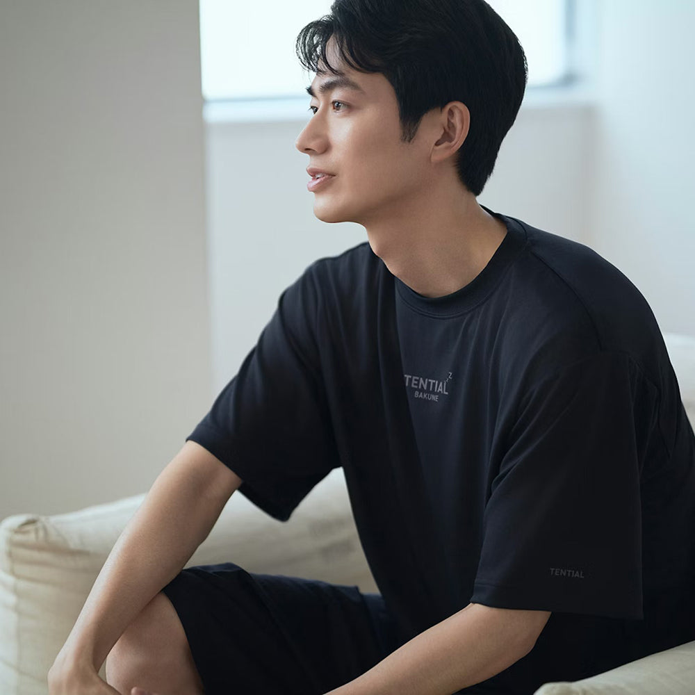 リカバリーウェア BAKUNE Dry Men's 半袖上下セット ネイビー XL 【一般医療機器】