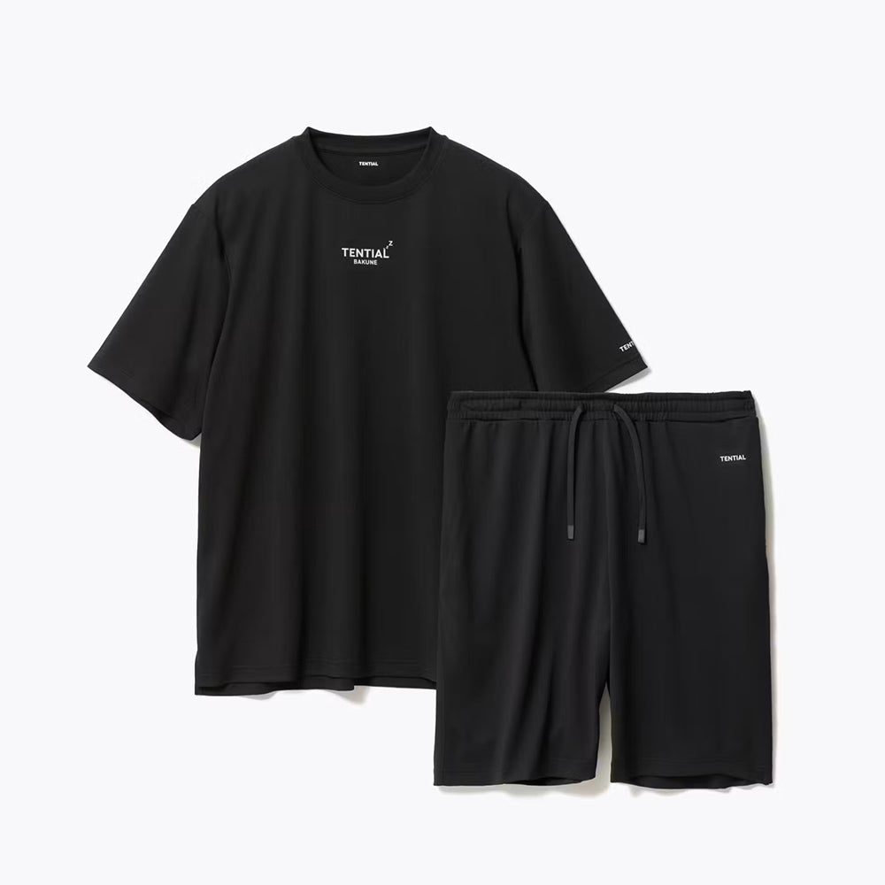 リカバリーウェア BAKUNE Dry Men's 半袖上下セット ブラック L 【一般医療機器】