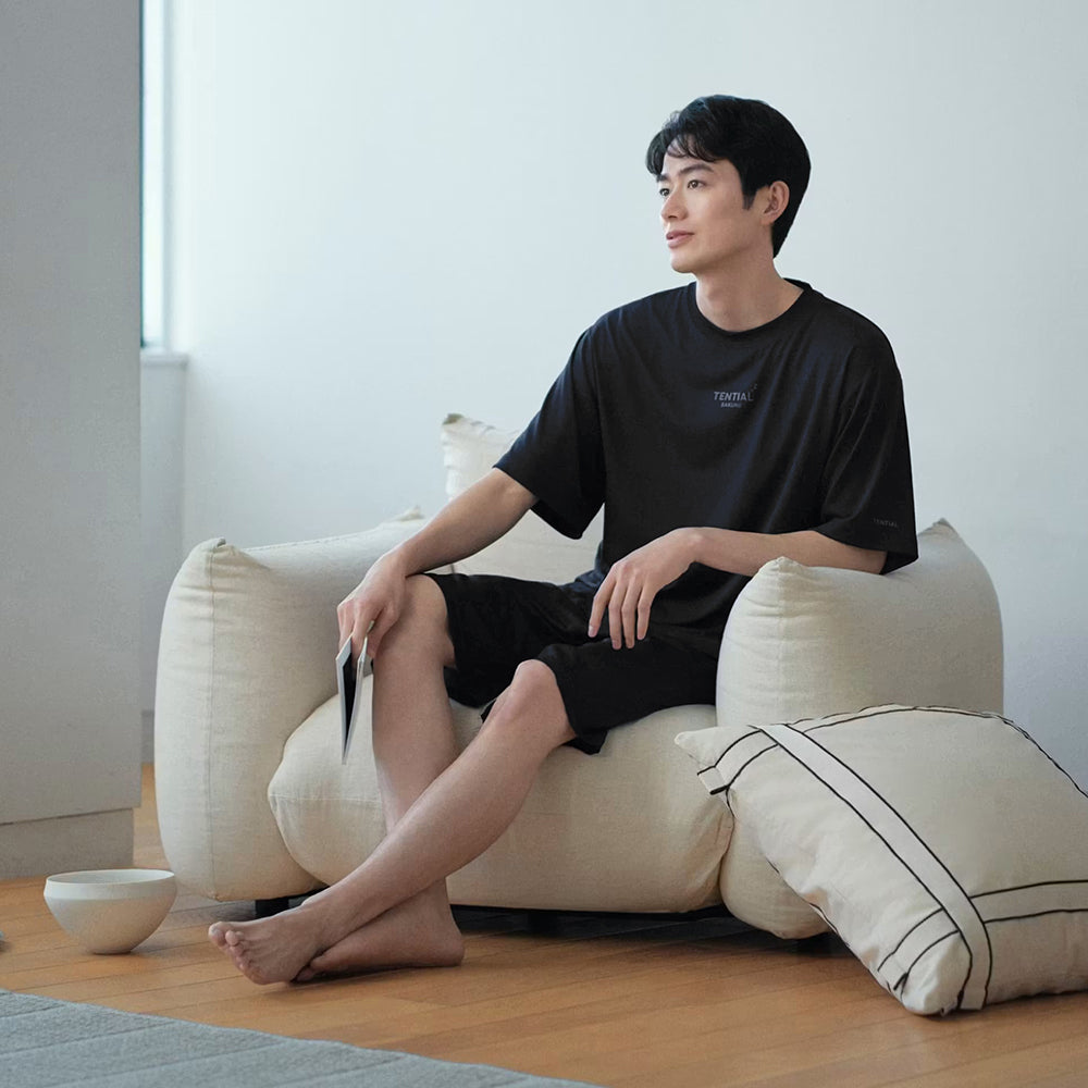 リカバリーウェア BAKUNE Dry Men's 半袖上下セット ブラック XL 【一般医療機器】