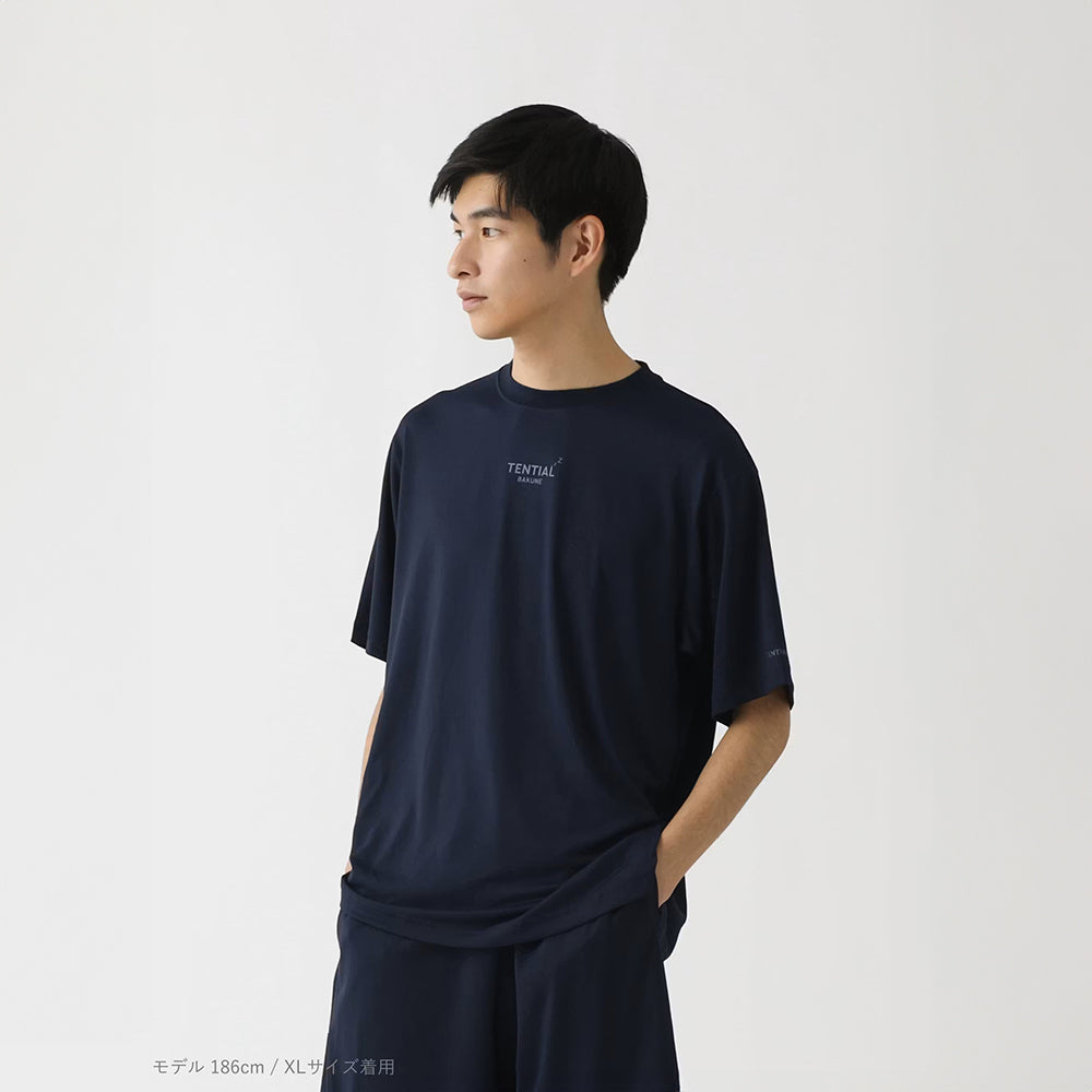 【父の日カード】 リカバリーウェア BAKUNE Dry Men's 半袖上下セット ネイビー L 【一般医療機器】