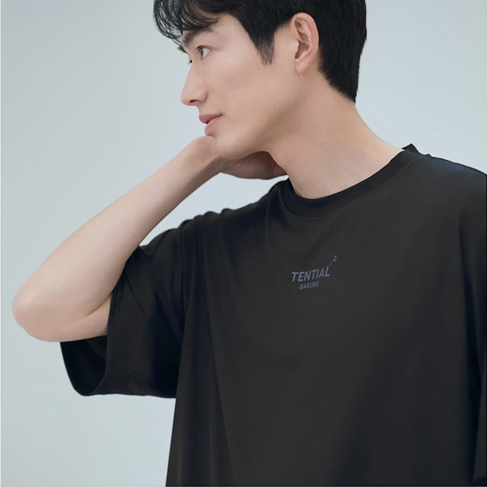 【父の日カード】 リカバリーウェア BAKUNE Dry Men's 半袖上下セット ブラック M 【一般医療機器】