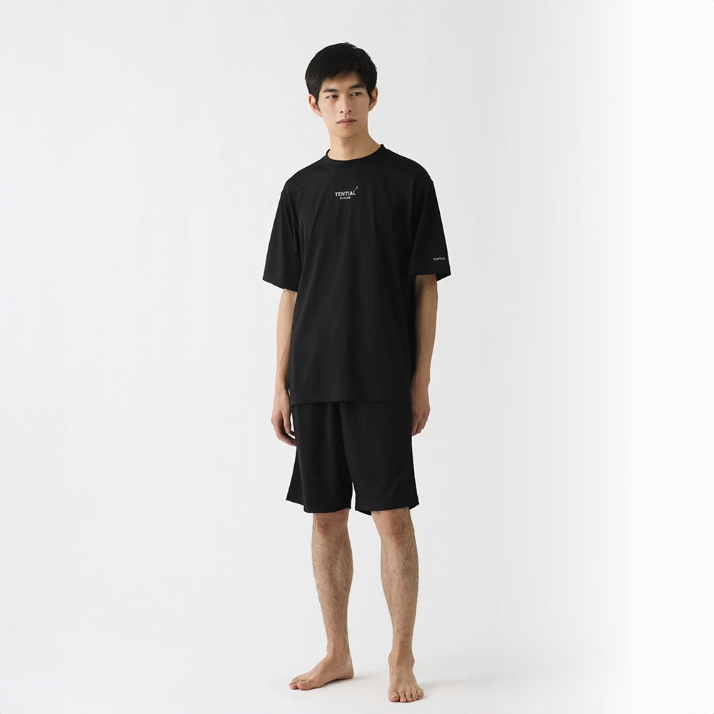 【父の日カード】 リカバリーウェア BAKUNE Dry Men's 半袖上下セット ブラック M 【一般医療機器】