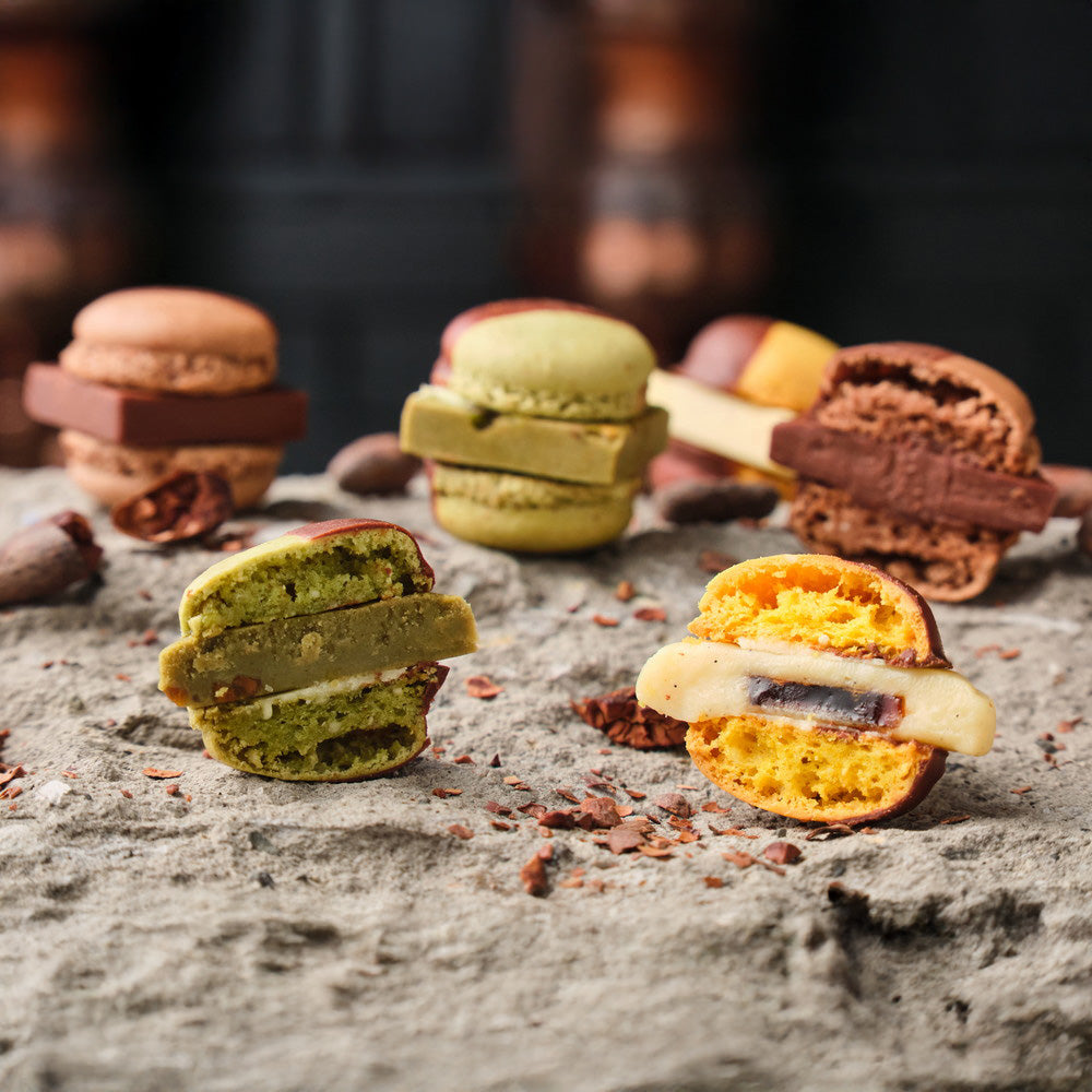 MAMEIL NAMA CHOCOLATE MACARON（生チョコレートマカロン）‑Choco＆Pistachio＆Creme brulee‑ 計6個