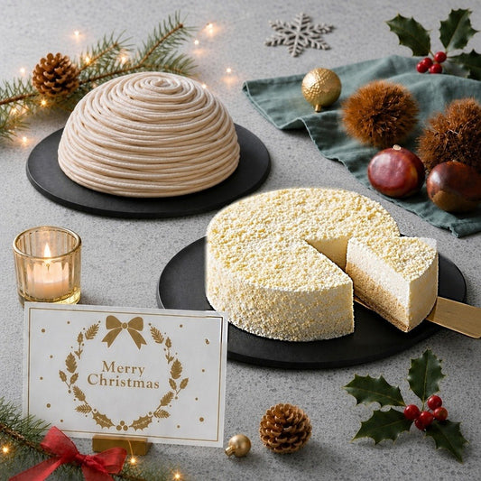 【Xmasカード】ホテルオークラ　2種食べ比べ（フランス栗のメレンゲモンブラン＆ドゥーブルフロマージュ）