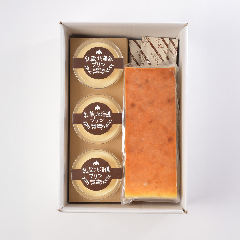 「乳蔵」 北海道プリンとチーズケーキセット「実」