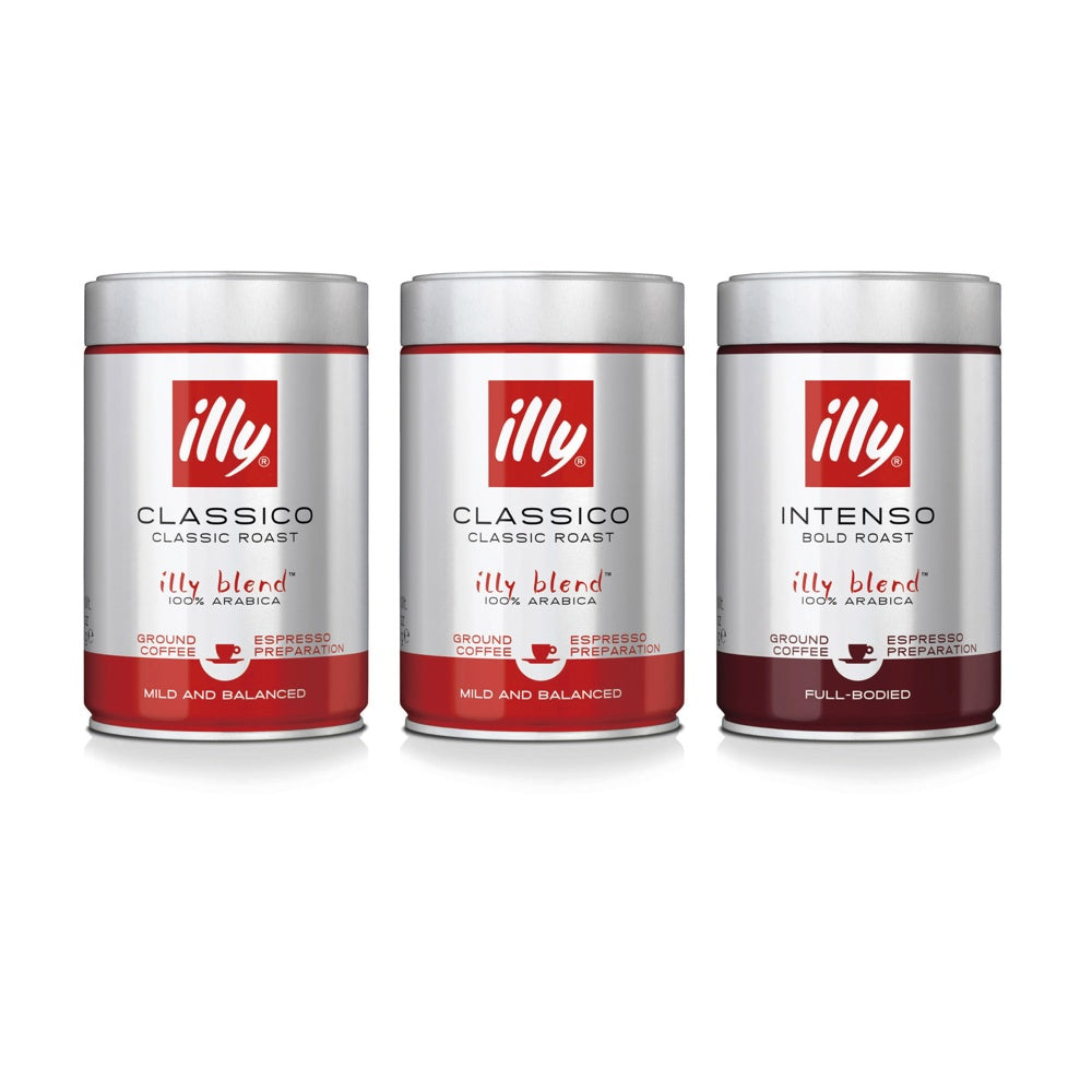 イリーエスプレッソセット（極細挽きミディアムロースト250g×2、ダークロースト250g×1）