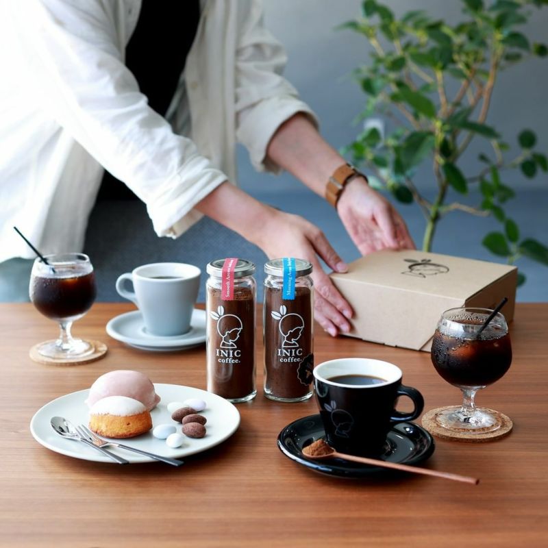 INIC coffee　ドリップドコーヒーパウダー 定番2種飲み比べ　ボトルセット（スムースアロマ・モーニングアロマ）
