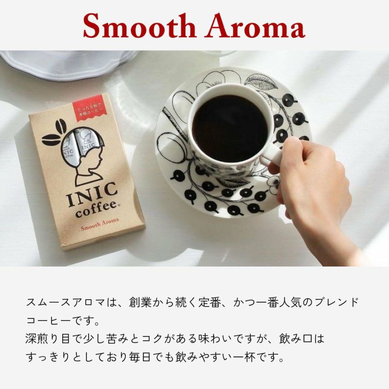 INIC coffee　ドリップドコーヒーパウダー 定番2種飲み比べ　ボトルセット（スムースアロマ・モーニングアロマ）