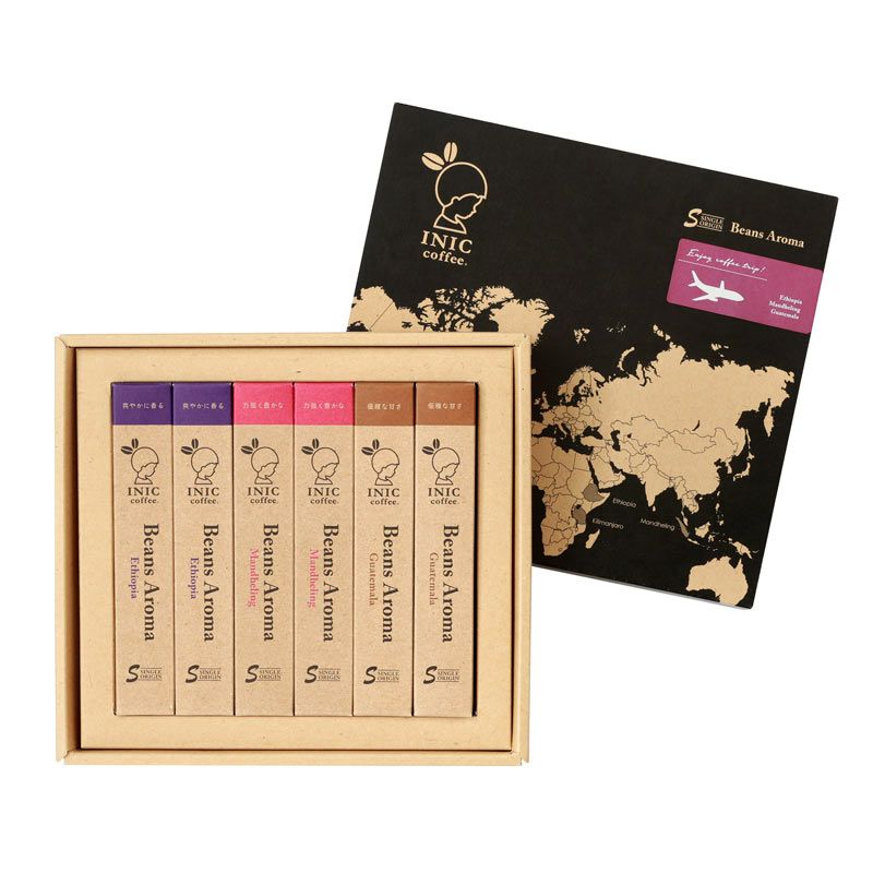 INIC coffee　ドリップドコーヒーパウダー　ビーンズアロマ　アソートギフト 001（エチオピア・マンデリン・グァテマラ）