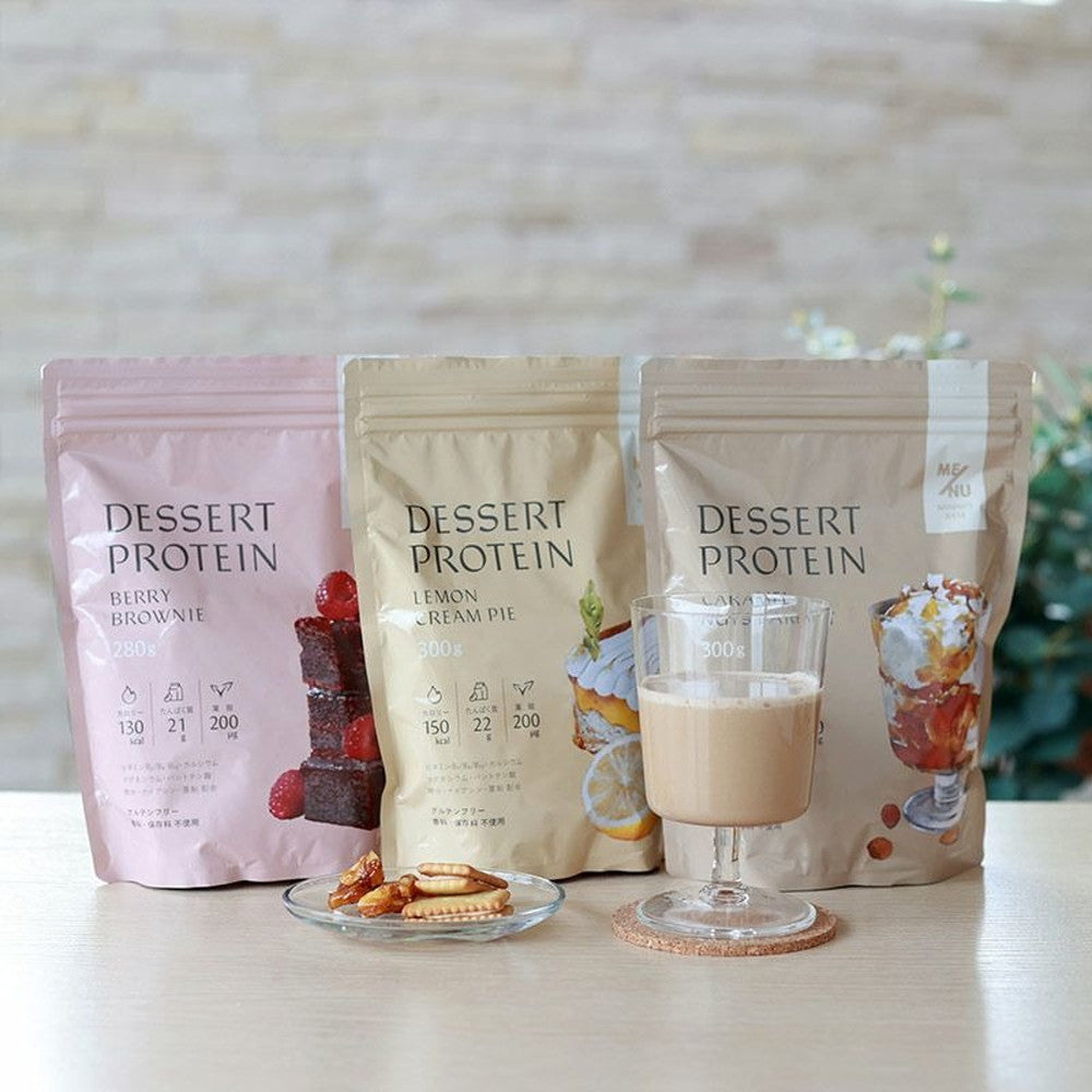 ME/NU WOMAN'S BASE　デザートプロテイン キャラメルナッツパフェ味 大袋 300g