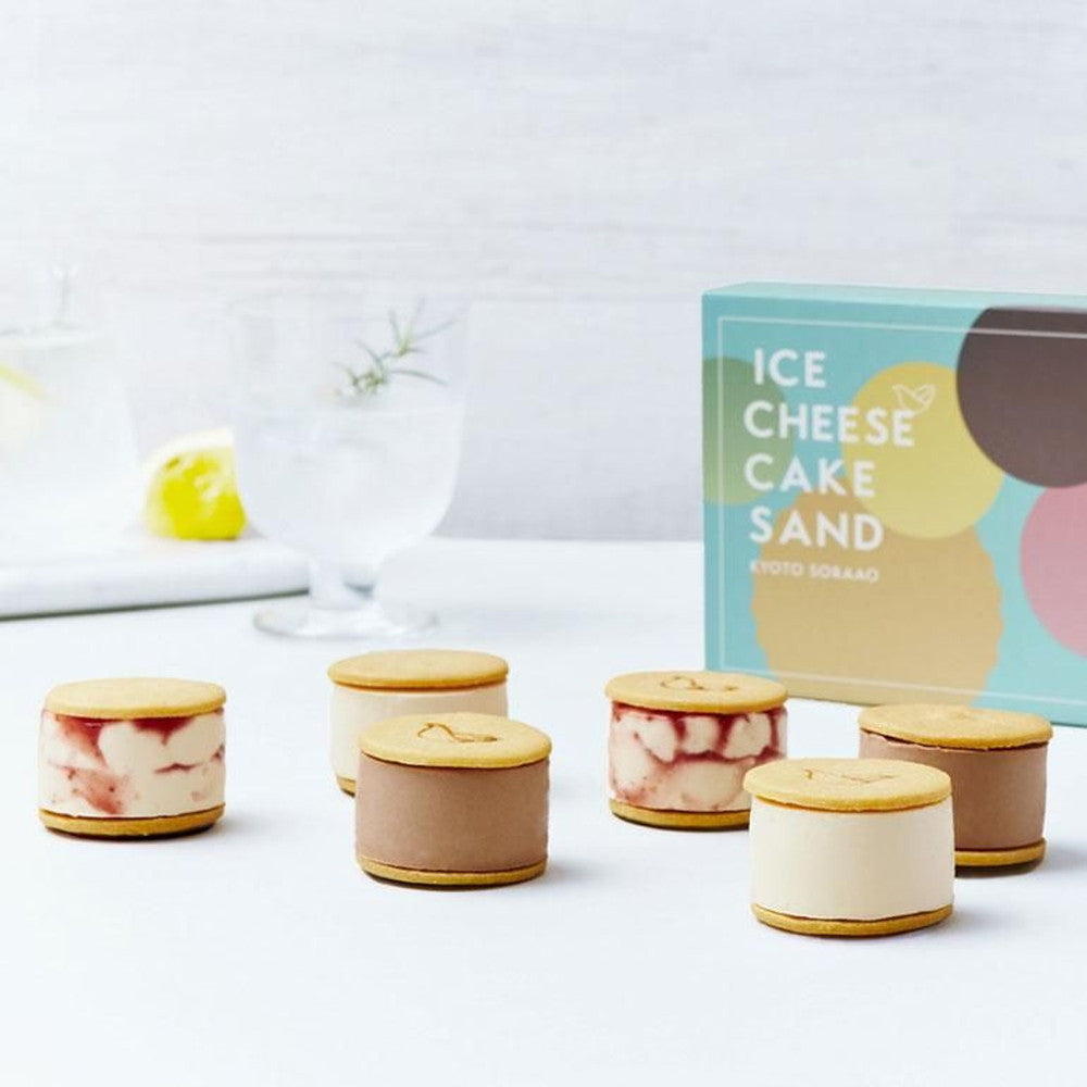 京都チーズケーキ専門店 ソラアオ　アイスチーズケーキサンド 3種計6個【2箱】