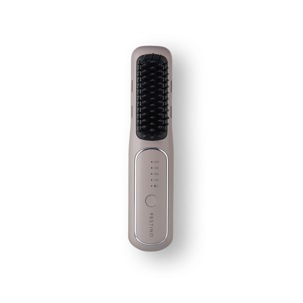 FESTINO（フェスティノ）充電式スタイリング ヒーターブラシ サンドベージュ