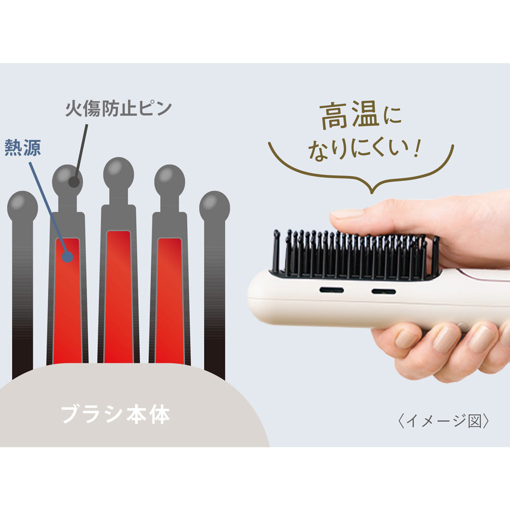 FESTINO（フェスティノ）充電式スタイリング ヒーターブラシ ホワイト