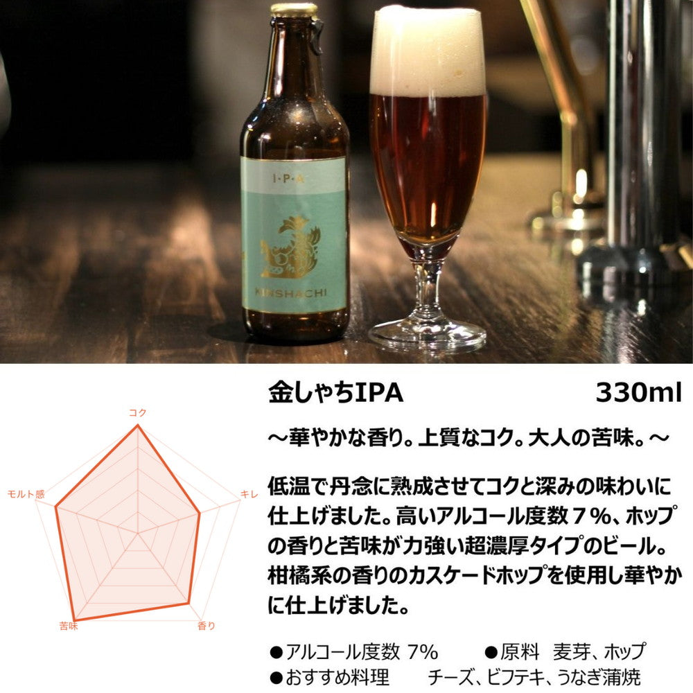 尾張名古屋のクラフトビール 金しゃちビール330ml 飲み比べ(6本)
